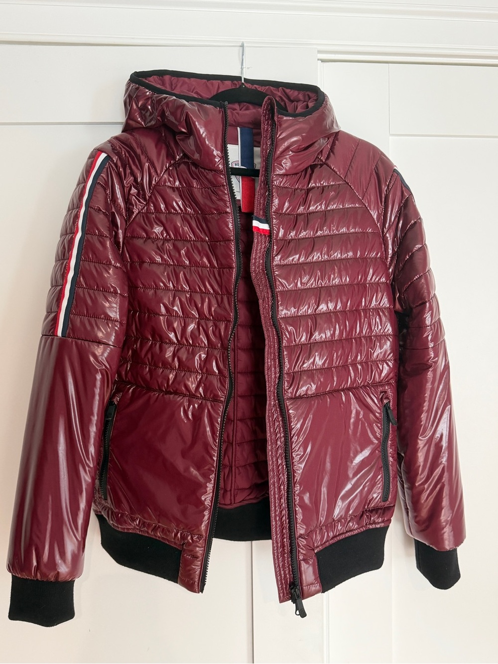 Rossignol Burgundy Quilted Puffer Jacket with Logo Patch